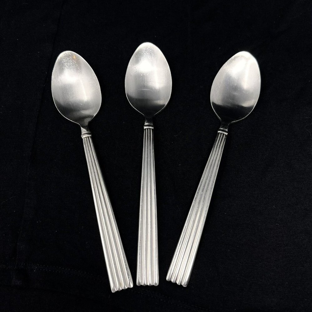 Cambridge Flatware Stainless Ribbed Ridges‎ Spoon Set of 3